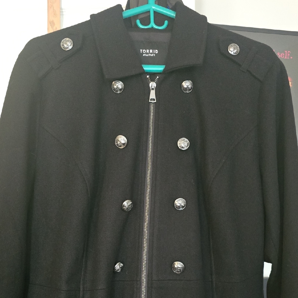 Torrid Black Buttoned Jacket